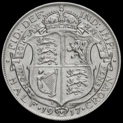 1917 George V Silver Half Crown Reverse