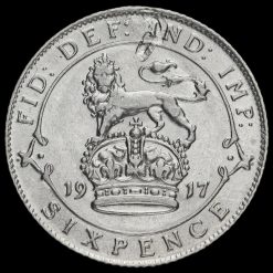 1917 George V Silver Sixpence Reverse