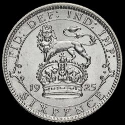 1925 George V Silver Sixpence Reverse
