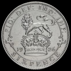 1926 George V Silver Sixpence Reverse