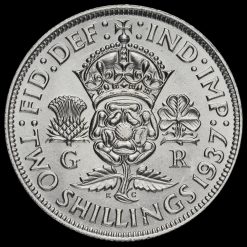 1937 George VI Silver Two Shilling Coin / Florin Reverse