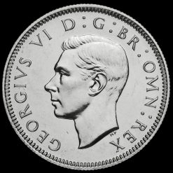 1937 George VI Silver Proof English Shilling Obverse