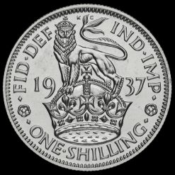 1937 George VI Silver Proof English Shilling Reverse