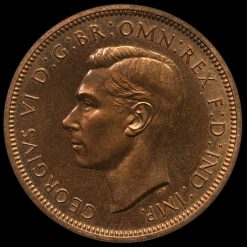 1937 George VI Bronze Proof Halfpenny Obverse