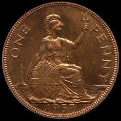 1937 George VI Bronze Proof Penny Reverse