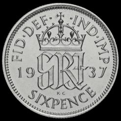 1937 George VI Silver Proof Sixpence Reverse