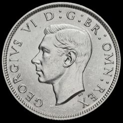 1938 George VI Silver Two Shilling Coin / Florin Obverse