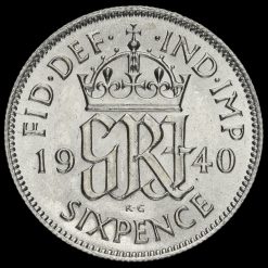 1940 George VI Silver Sixpence Reverse
