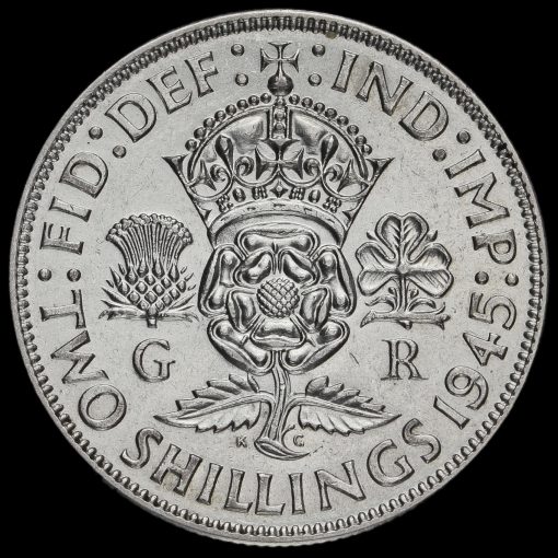 1945 George VI Silver Two Shilling Coin / Florin Reverse