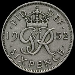 1952 George VI Sixpence Reverse