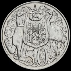 50 x Australia 1966 Elizabeth II .800 Silver 50 Cents Bullion Investment Coins Reverse