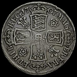 1707 Queen Anne Early Milled Silver Half Crown Reverse