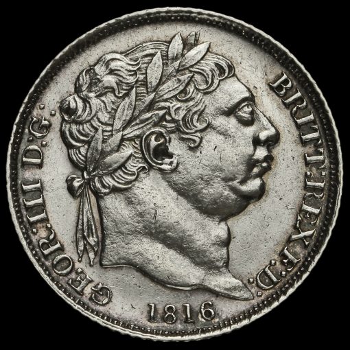1816 George III Milled Silver Sixpence Obverse