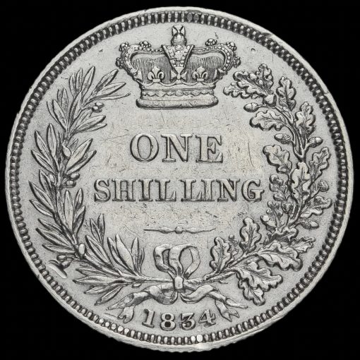 1834 William IV Milled Silver Shilling Reverse