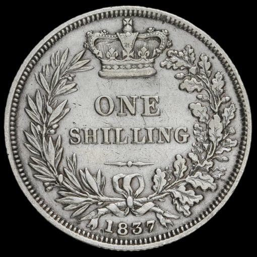 1837 William IV Milled Silver Shilling Reverse