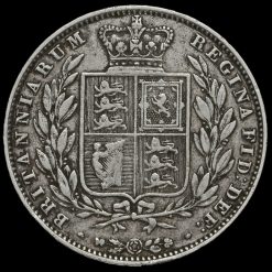 1848 Queen Victoria Young Head Silver Half Crown Reverse
