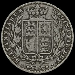 1849 Queen Victoria Young Head Silver Half Crown Reverse