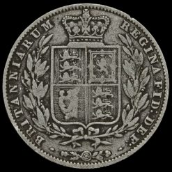 1849 Queen Victoria Young Head Silver Half Crown Reverse
