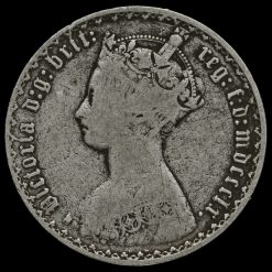 1860 Queen Victoria Gothic Florin Obverse