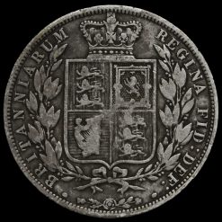 1883 Queen Victoria Young Head Silver Half Crown Reverse