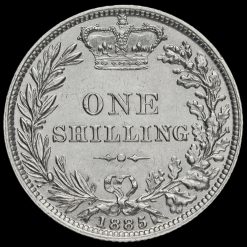 1885 Queen Victoria Young Head Silver Shilling Reverse