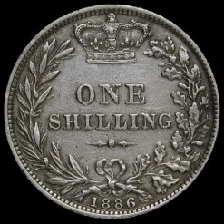 1886 Queen Victoria Young Head Silver Shilling Reverse
