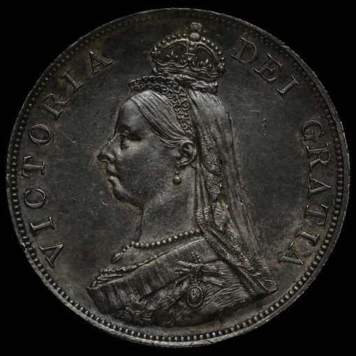 1887 Queen Victoria Jubilee Head Silver Double Florin Obverse