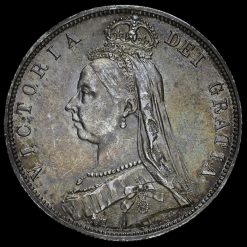 1887 Queen Victoria Jubilee Head Silver Half Crown Obverse