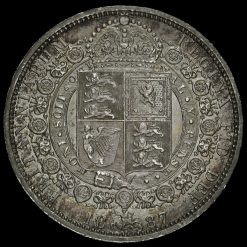 1887 Queen Victoria Jubilee Head Silver Half Crown Reverse