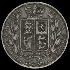 1887 Queen Victoria Young Head Silver Half Crown Reverse