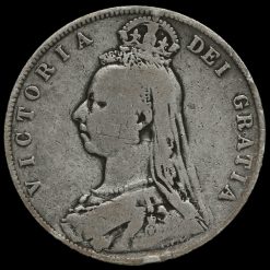 1891 Queen Victoria Jubilee Head Silver Half Crown Obverse