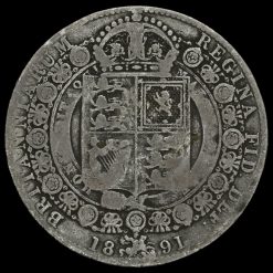 1891 Queen Victoria Jubilee Head Silver Half Crown Reverse