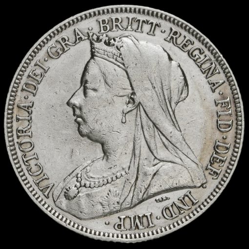 1895 Queen Victoria Veiled Head Silver Shilling Obverse