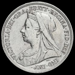 1895 Queen Victoria Veiled Head Silver Shilling Obverse