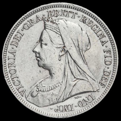 1895 Queen Victoria Veiled Head Silver Shilling Obverse