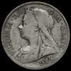 1899 Queen Victoria Veiled Head Silver Half Crown Obverse