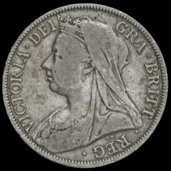 1899 Queen Victoria Veiled Head Silver Half Crown Obverse