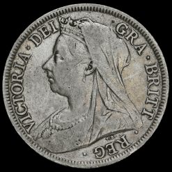 1900 Queen Victoria Veiled Head Silver Half Crown Obverse