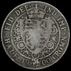 1900 Queen Victoria Veiled Head Silver Half Crown Reverse