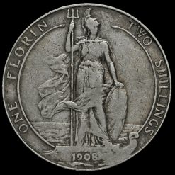 1908 Edward VII Silver Florin Reverse