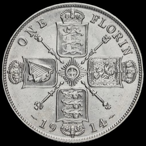 1914 George V Silver Florin Reverse