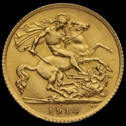 1914 George V Gold Half Sovereign Reverse