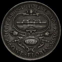 Australia 1927 George V Parliament House Silver Florin Reverse