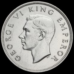 New Zealand 1940 George VI Silver Half Crown Obverse