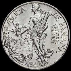 Panama 1947 Silver 1 Balboa Reverse