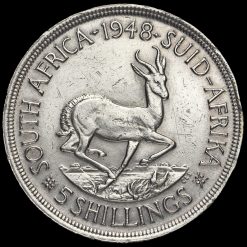 South Africa 1948 Silver 5 Shillings Coin Reverse