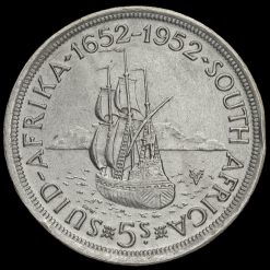 South Africa 1952 Silver 5 Shillings Coin Reverse