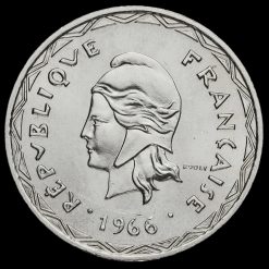 France, New Hebrides 1966 Silver 100 Francs Obverse