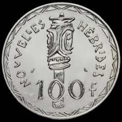 France, New Hebrides 1966 Silver 100 Francs Reverse