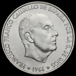 Spain 1966 Silver 100 Pesetas Obverse